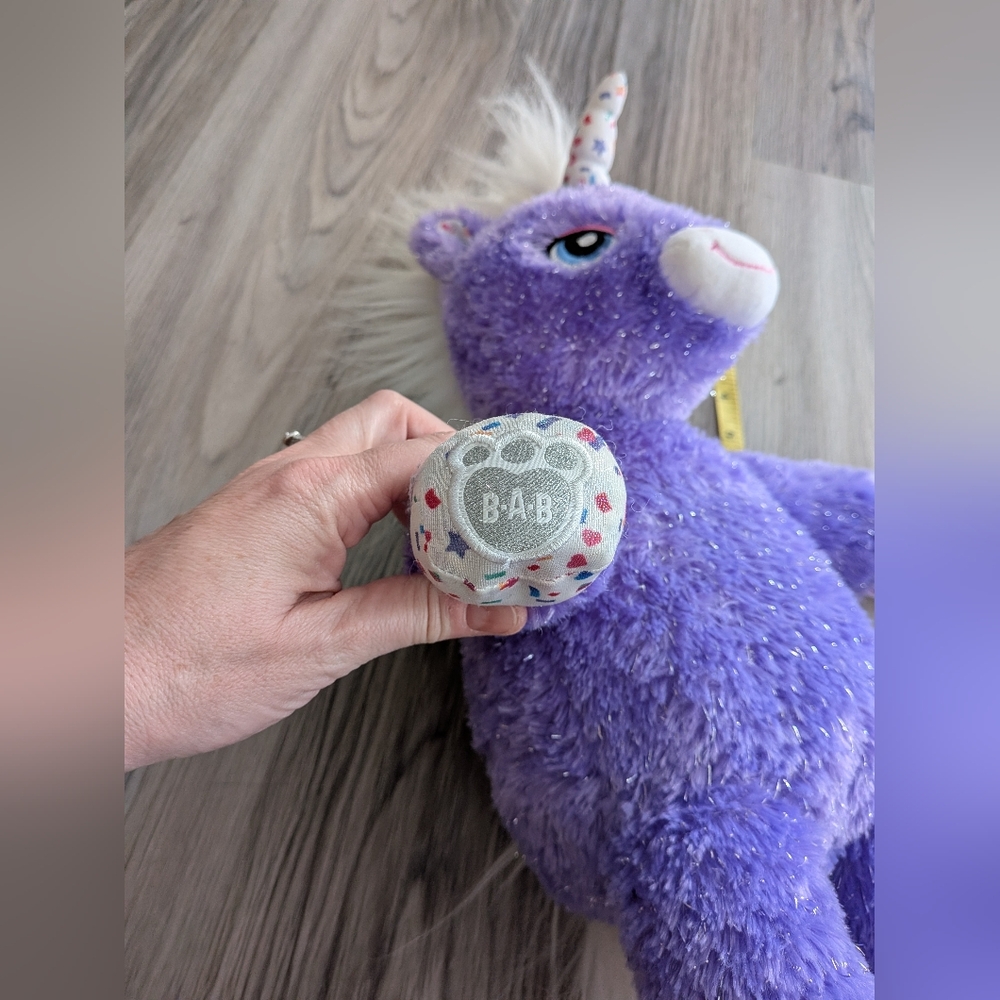 Build A‎ Bear Purple Stardust Sparkle Unicorn Stuffed Animal Toy Plush EUC - Picture 4 of 7